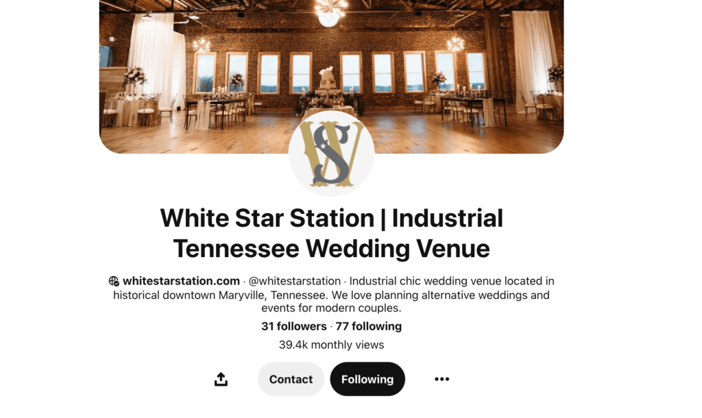 White Star Station wedding venue Pinterest