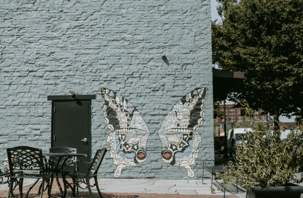 Butterfly mural in Downtown Maryville, Tennessee